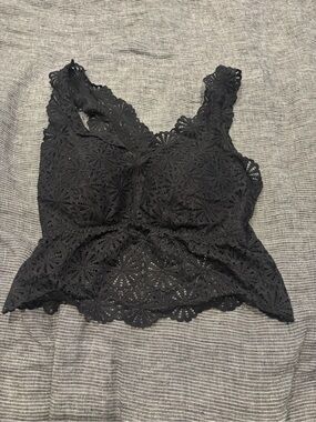 Lace Crochet Black Bralette Bandeau - Women Intimates & Sleepwear